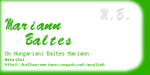 mariann baltes business card